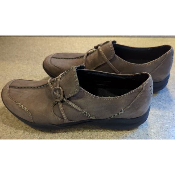 Clarks Wave Run Olive Green Slip-on Leather Loafer Women's Size 9.5 Narrow 87575 - Picture 5 of 8